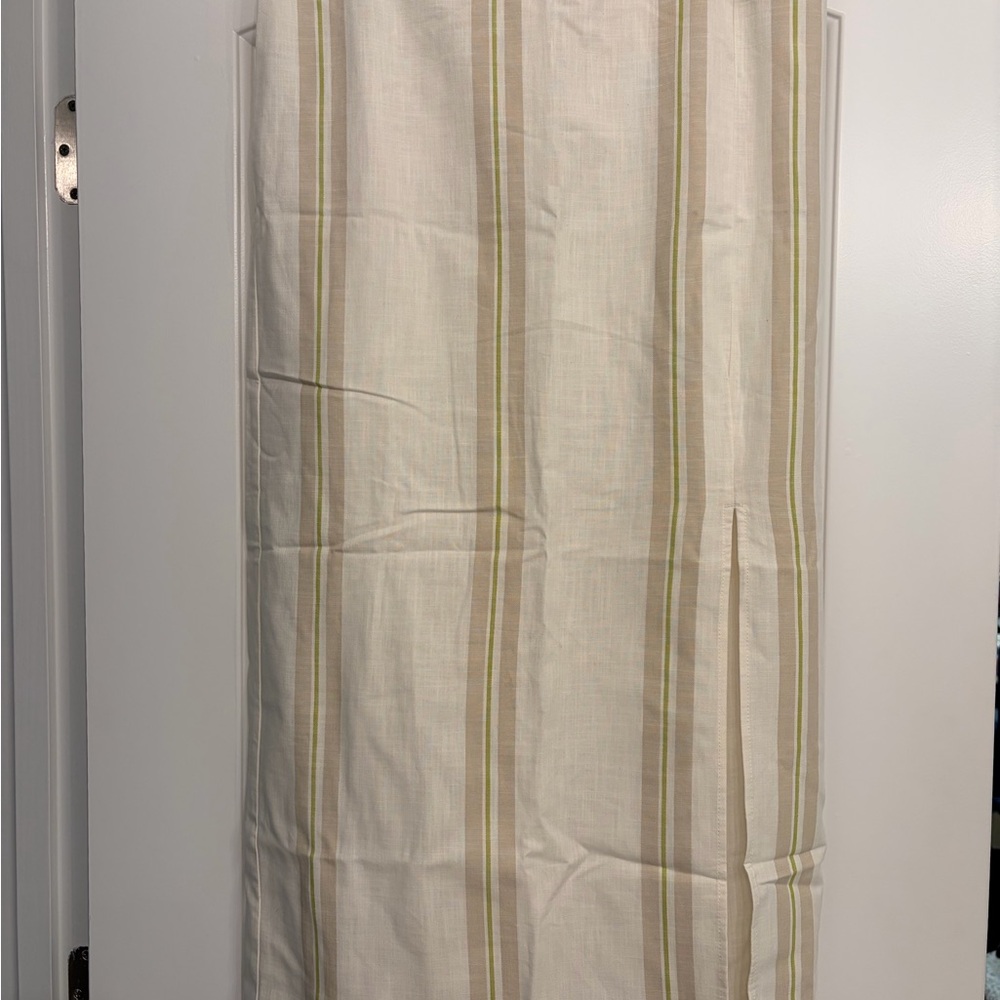 a new day Cream Striped Midi Skirt